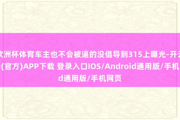 欧洲杯体育车主也不会被逼的没倡导到315上曝光-开云注册(官方)APP下载 登录入口IOS/Android通用版/手机网页