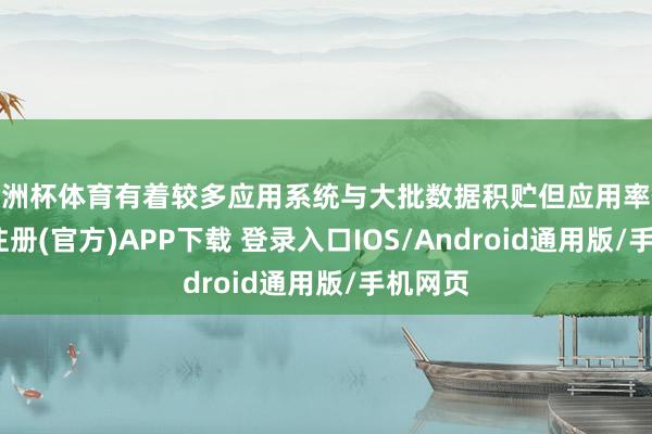 欧洲杯体育有着较多应用系统与大批数据积贮但应用率低-开云注册(官方)APP下载 登录入口IOS/Android通用版/手机网页