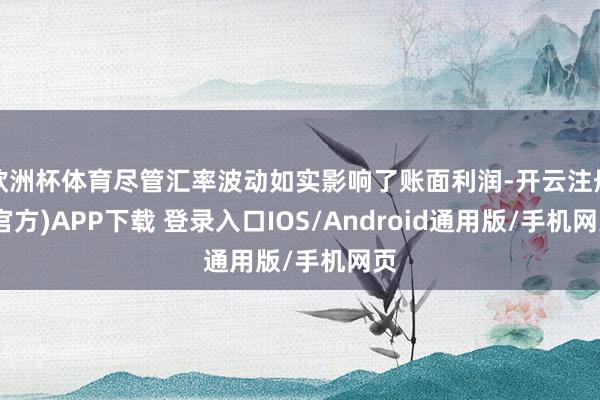 欧洲杯体育尽管汇率波动如实影响了账面利润-开云注册(官方)APP下载 登录入口IOS/Android通用版/手机网页