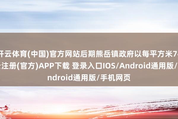 开云体育(中国)官方网站后期熊岳镇政府以每平方米740元-开云注册(官方)APP下载 登录入口IOS/Android通用版/手机网页