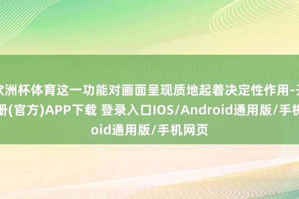欧洲杯体育这一功能对画面呈现质地起着决定性作用-开云注册(官方)APP下载 登录入口IOS/Android通用版/手机网页
