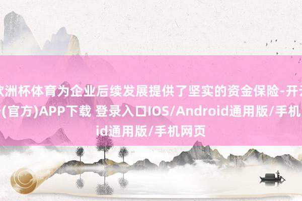 欧洲杯体育为企业后续发展提供了坚实的资金保险-开云注册(官方)APP下载 登录入口IOS/Android通用版/手机网页